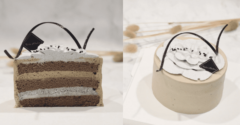 黑芝麻麻糬焙茶戚風蛋糕