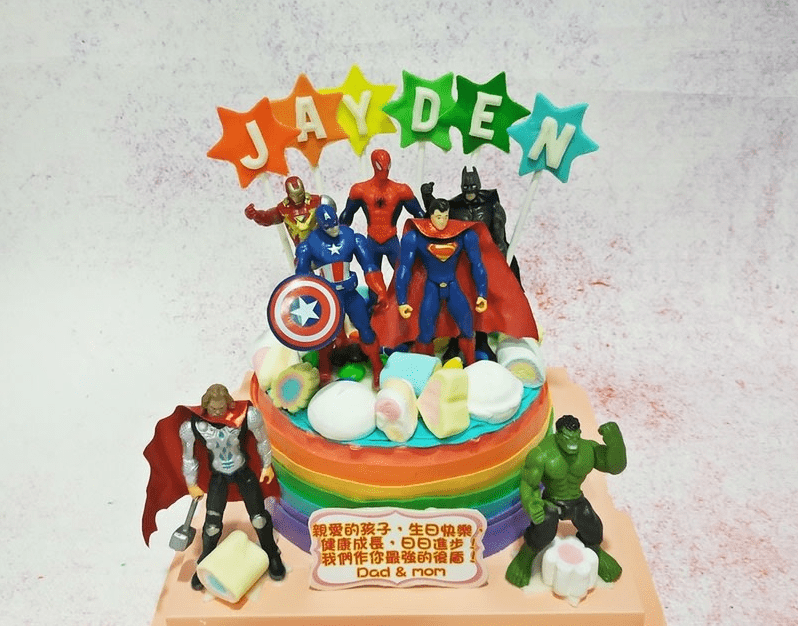 蜘蛛俠超人蝙蝠俠IRONMAN蛋糕