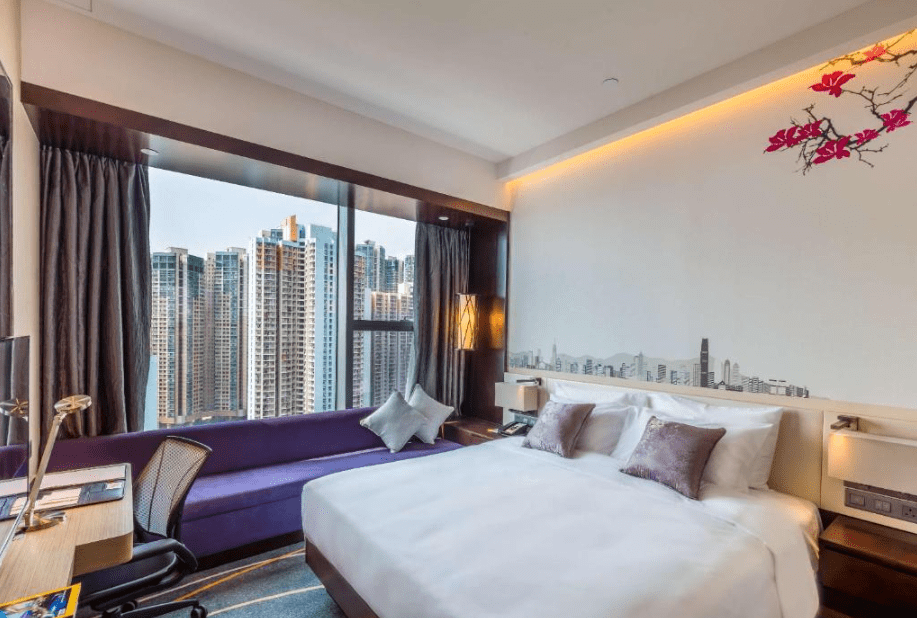香港旺角希爾頓花園酒店高層花園大床客房